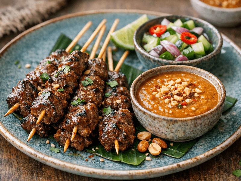 Satay Daging Lembu dengan Kuah Kacang