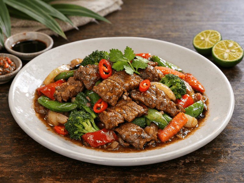 Daging Lembu Goreng Bersama Sayur