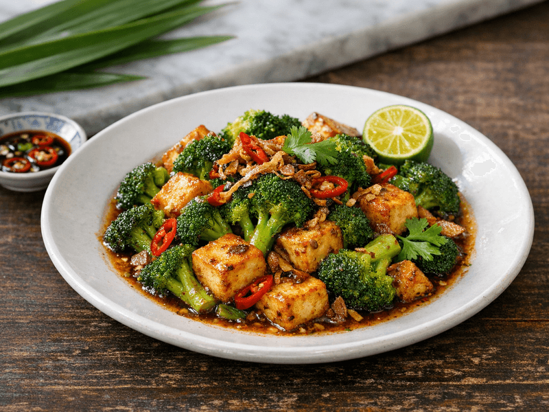 Brokoli dengan Keju Paneer