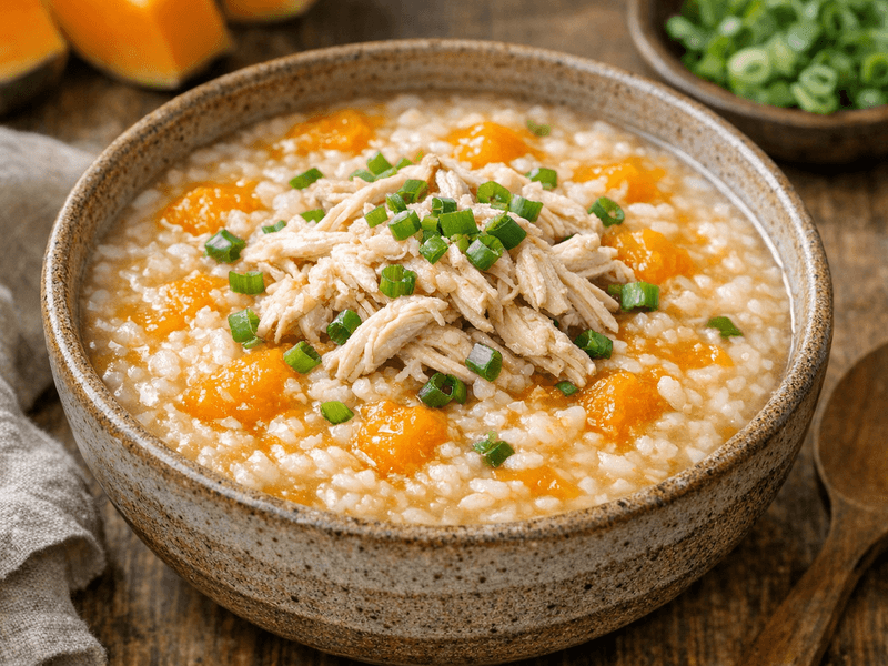 Bubur Labu dan Dada Ayam