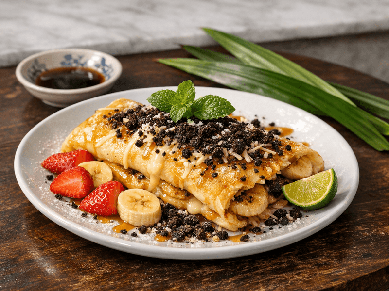 Lempeng Pisang Keju dengan Oreo Crumble
