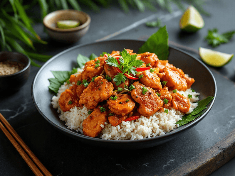 Chicken Black Pepper with Rice