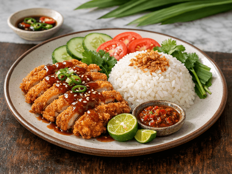 Katsu Ayam dengan Nasi