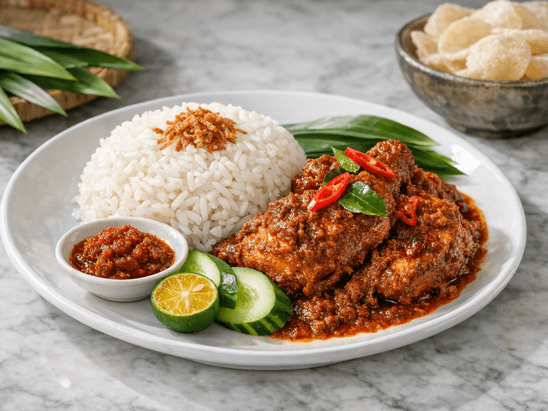 Chicken Rendang with Rice