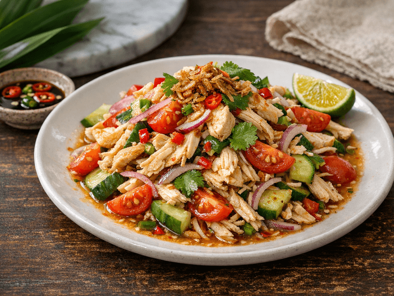 Salad Ayam dengan Timun dan Tomato