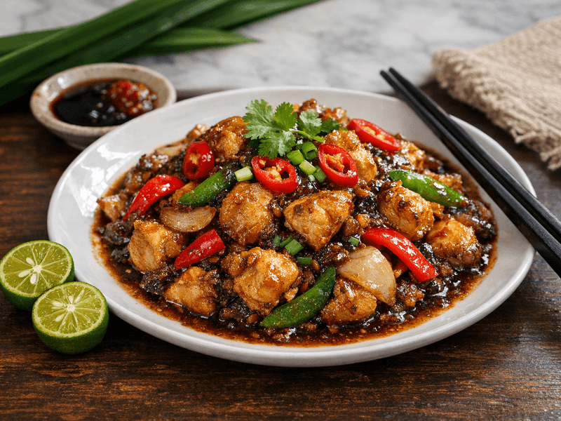 Tumis Ayam dengan Pes Kacang Soya