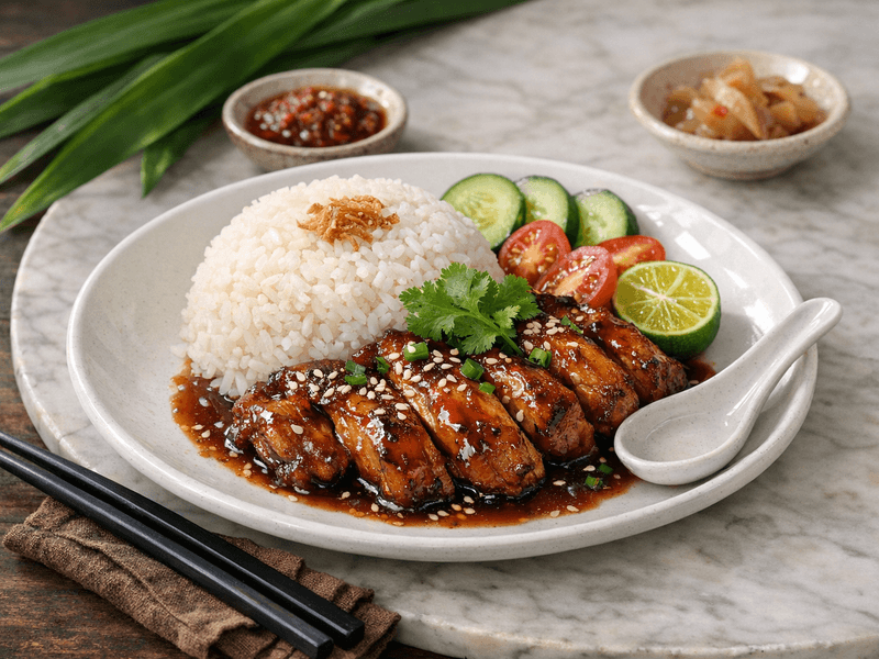 Ayam Teriyaki dengan Nasi