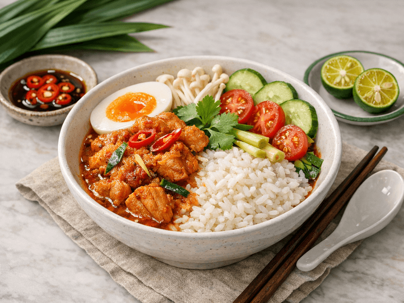 Chicken Tom Yum Rice Bowl