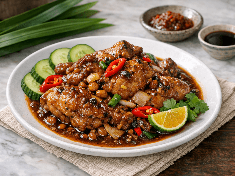 Ayam dengan Sos Kacang Soya Fermentasi