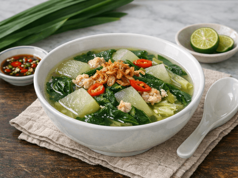 Sup Labu Air dan Sayur-Sayuran