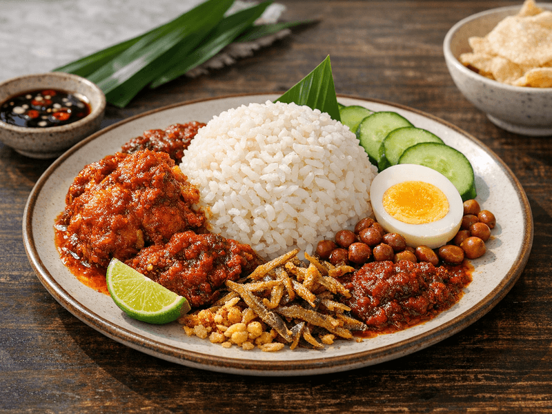 Nasi Lemak dengan Sambal