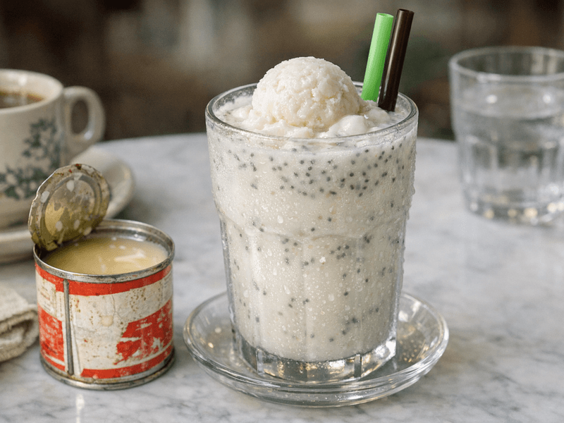 Air Kelapa Shake dengan Biji Chia