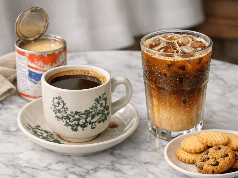 Kombinasi Kopi dan Biskut