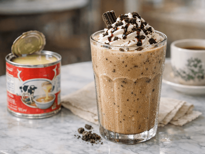 Milkshake Kopi dengan Biskut