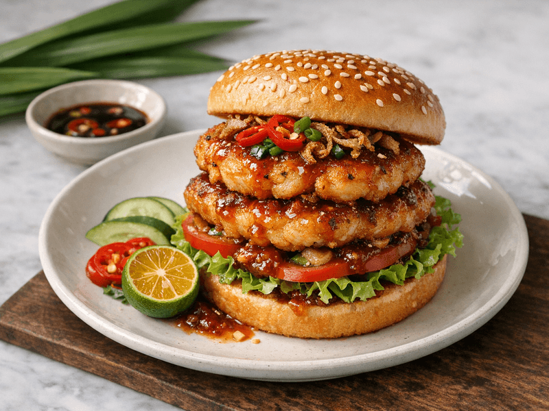 Double Decker Udang Burger