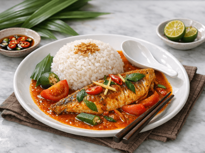 Kari Ikan dengan Nasi