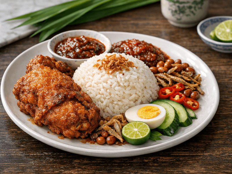 Ayam Goreng dengan Nasi Kelapa