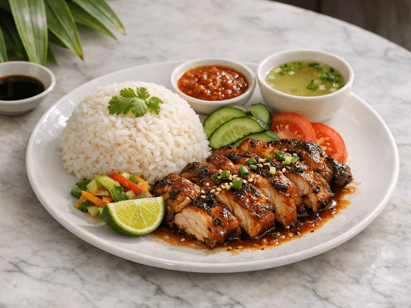 Ayam Bakar dengan Nasi