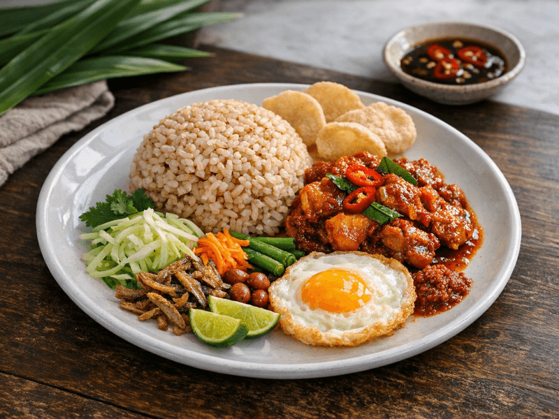 Nasi Perang Separuh Bahagian