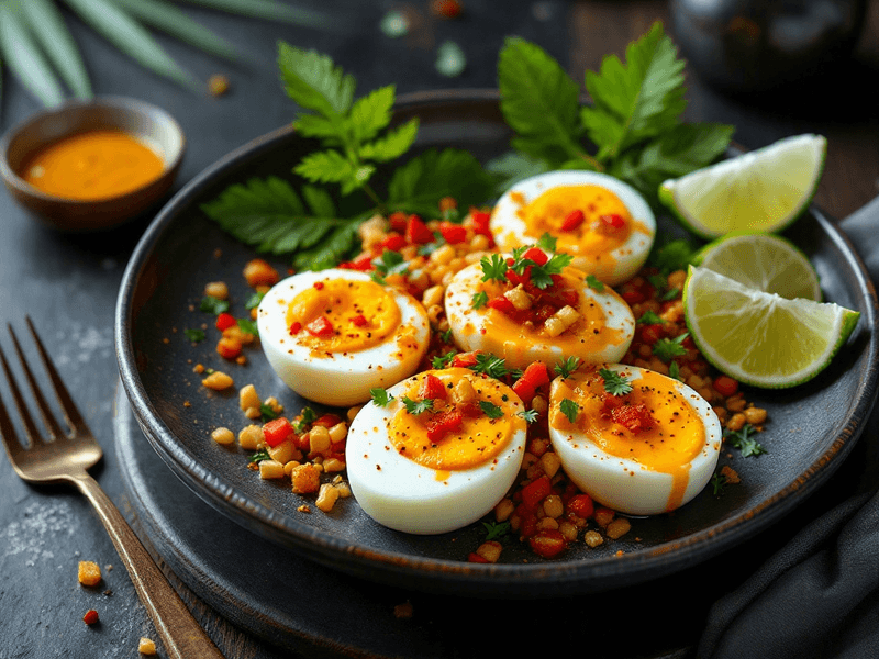 Hard Boiled Eggs with Chaat Masala