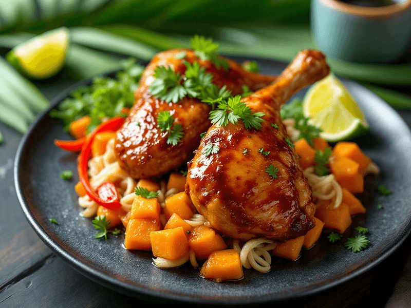 Honey Glazed Chicken Thigh with Sweet Potato