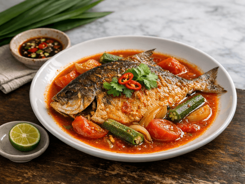 Ikan Bawal Masak Asam Pedas