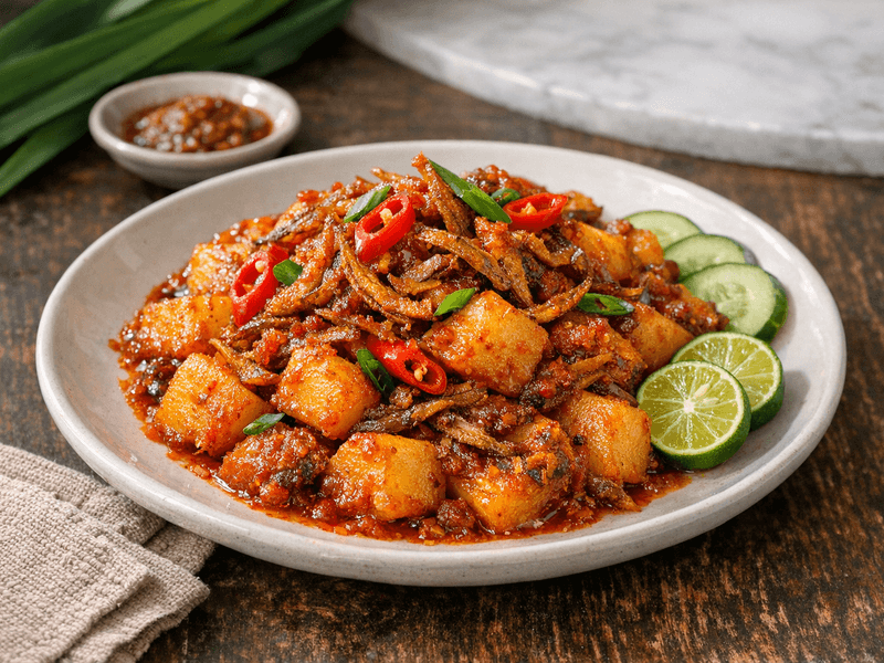 Sambal Ikan Bilis dengan Kentang