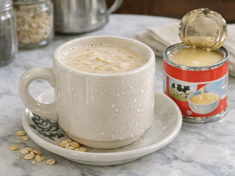 Oat Segera dengan Susu