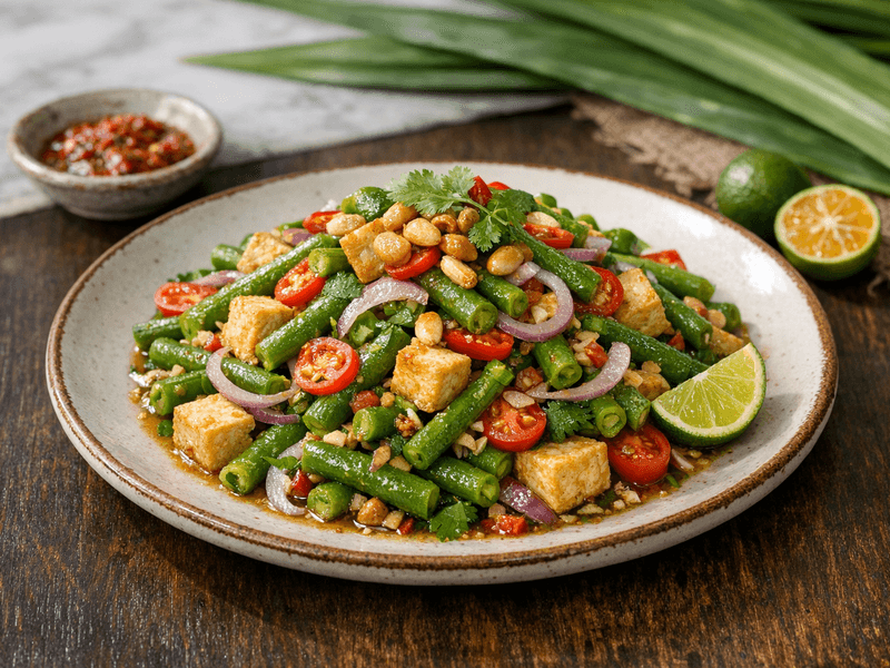 Kerabu Kacang Panjang dengan Tofu