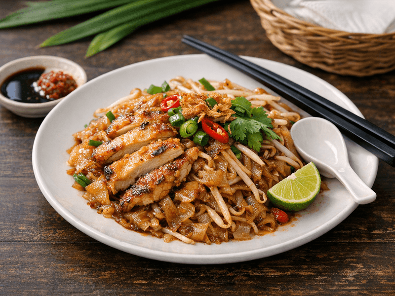 Kuew Tiaw Separuh dengan Ayam