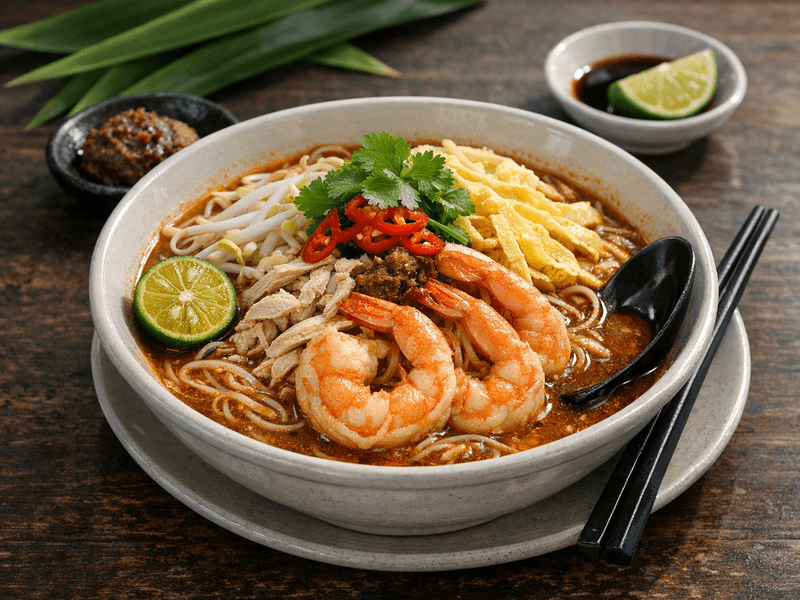 Laksa Sarawak dengan Udang