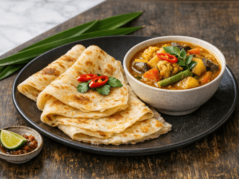 Lempeng dengan Kari Sayur
