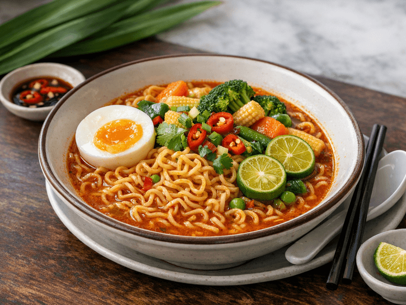 Maggi Kari dengan Sayur Campur