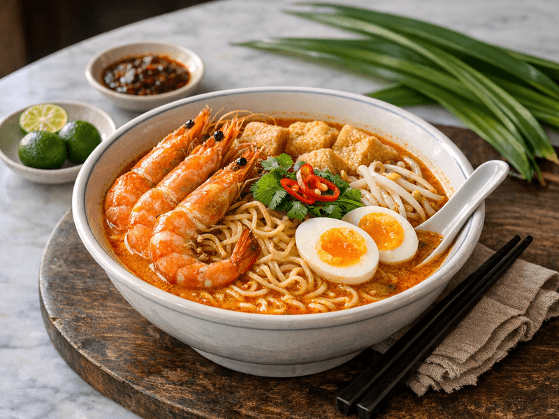 Maggi Laksa with Prawns