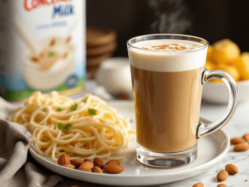 Kopi Moccona dengan Susu Badam