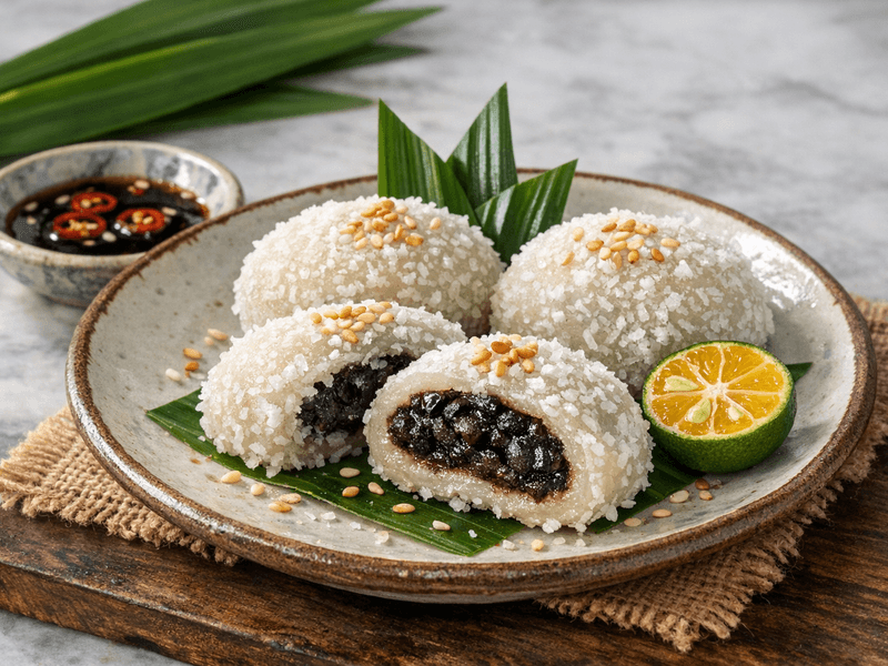 Mochi with Black Bean Filling