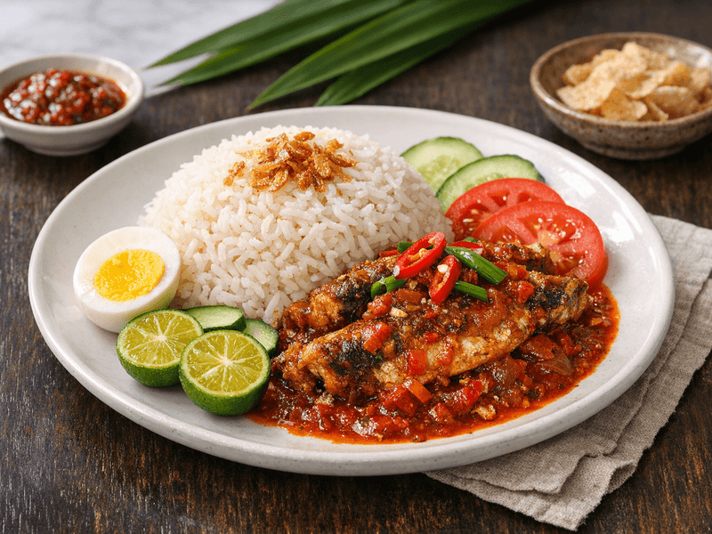 Nasi Basmathi dan Sambal Ikan Sardin