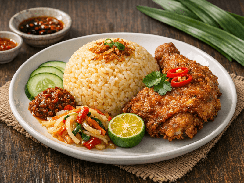 Nasi Butter dengan Ayam Goreng
