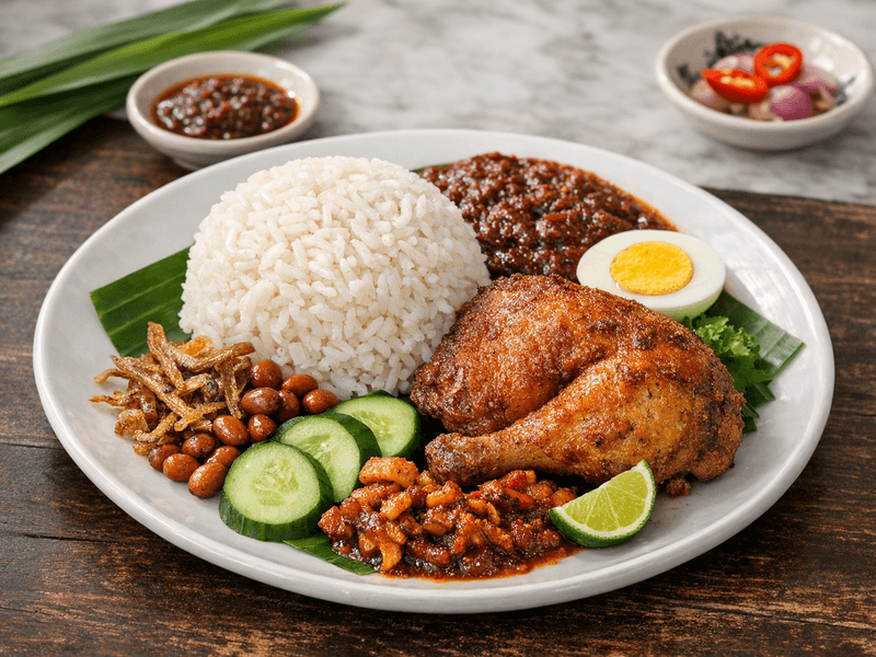 Nasi Lemak Burung Putih Setgah Ekor Dan Setngah Nasi