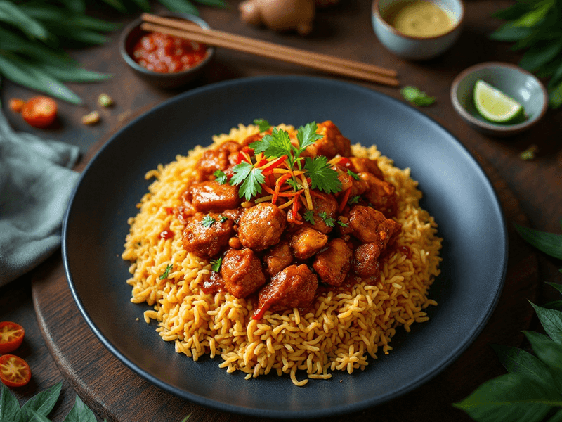 Nasi Putih Ayam Mamak Kush Kari