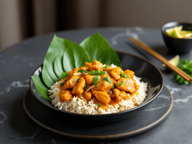 Nasi Putih with Chicken Curry