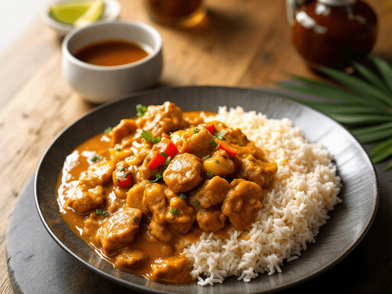 Nasi Putih with Mamak Chicken Curry