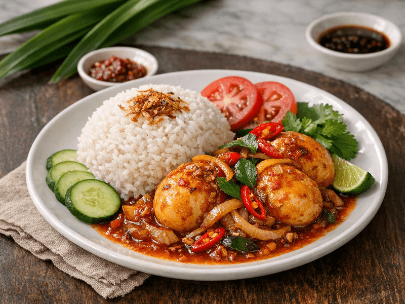 Nasi Telur Masak Asam