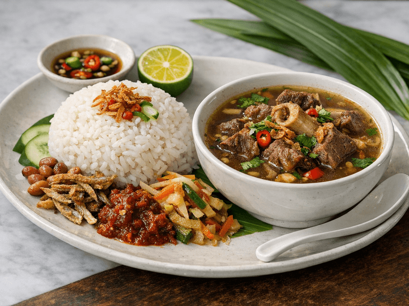 Nasi with Beef Soup