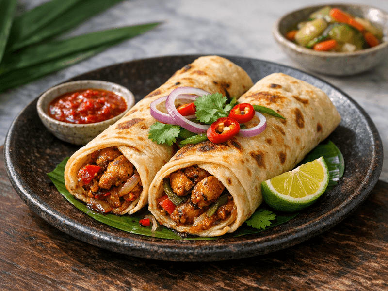 Roti Gulung Ayam Lada