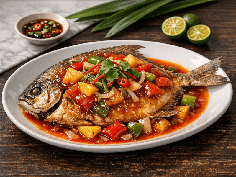 Pomfret with Sweet and Sour Sauce
