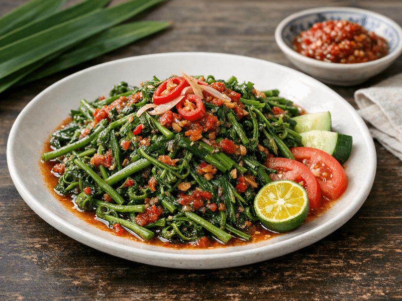 Pucuk Paku with Sambal Belacan
