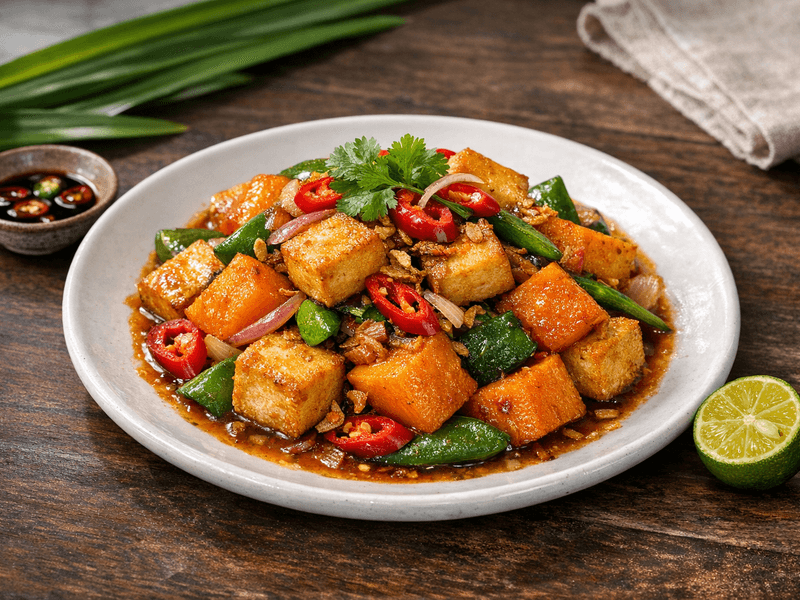 Labu dan Tauhu Goreng