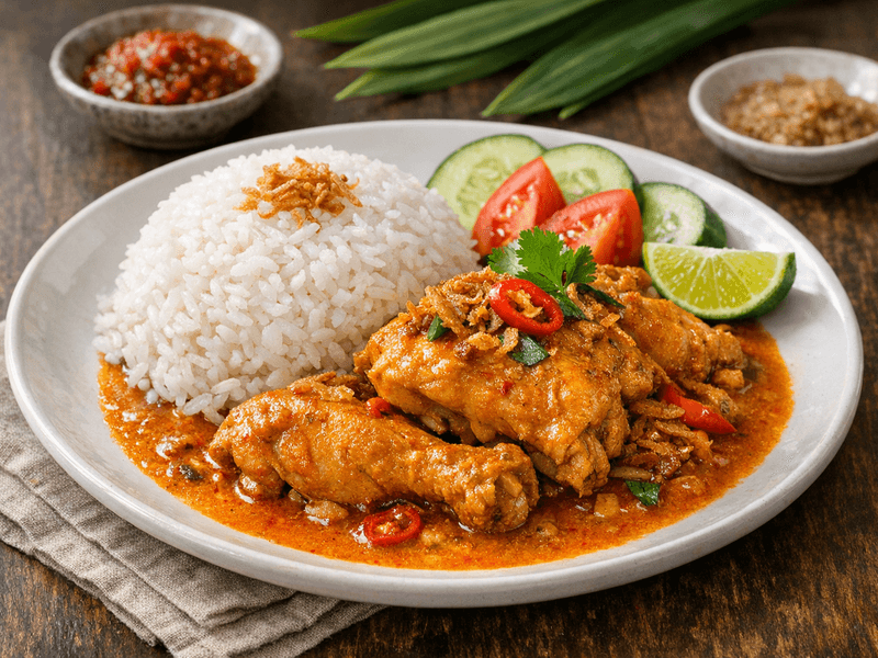 Rice with Chicken Gulai
