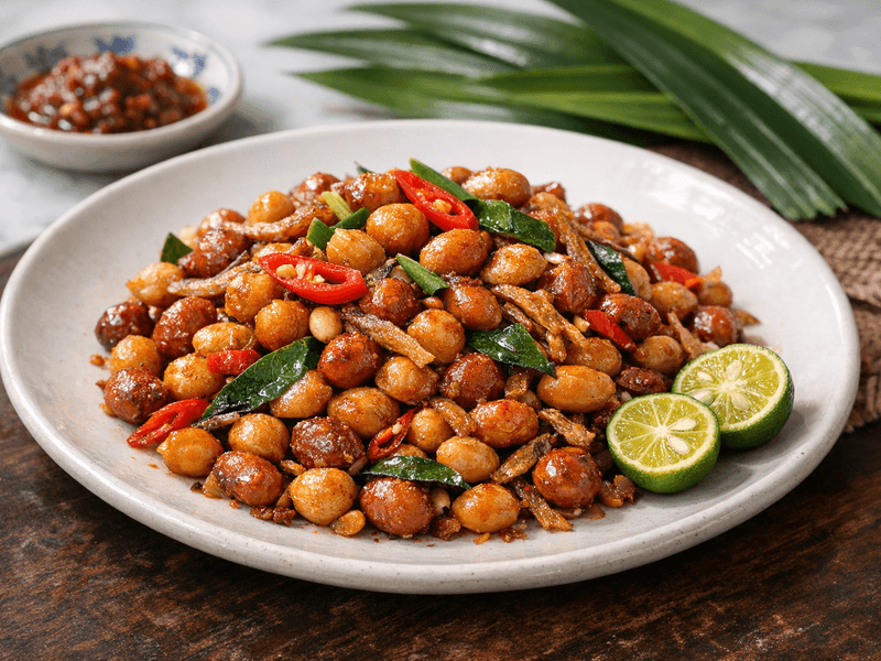 Kacang kuda dan kacang tanah panggang campur